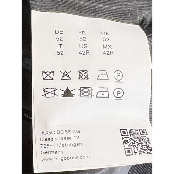 Hugo Boss 42R Gray Super 100s Nailhead Blazer Suit Jacket - Picture 15 of 15